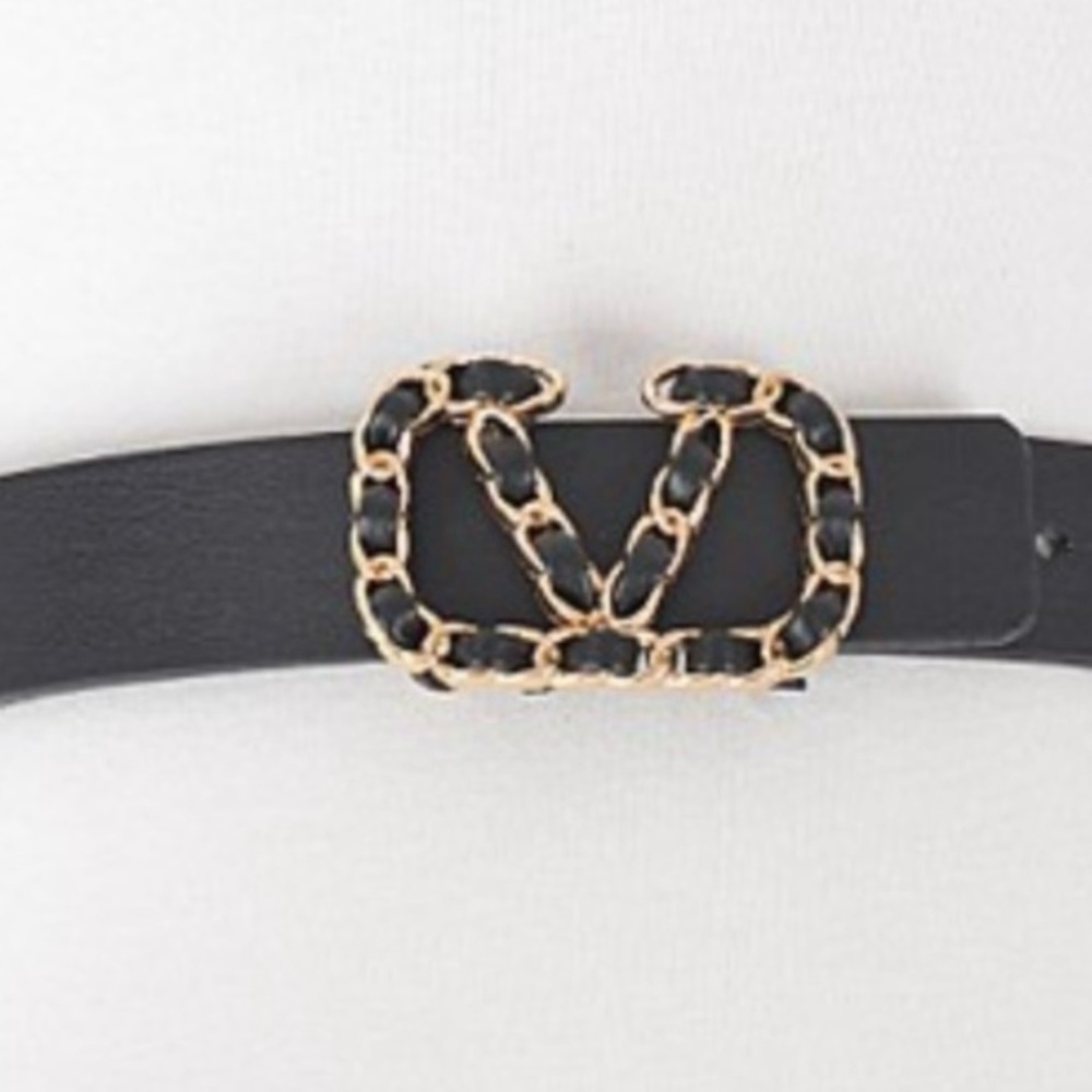 Fabulous Faux Leather Gold Buckle Belt